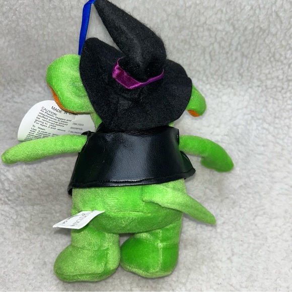 Kellytoy rat w/leather vest vintage halloween green purple orange paper tag 7" - Picture 10 of 13